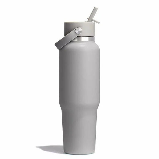 32 oz Wide Mouth Travel Bottle with Flex Straw Cap birch Color
