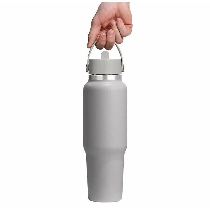 32 oz Wide Mouth Travel Bottle with Flex Straw Cap birch Color