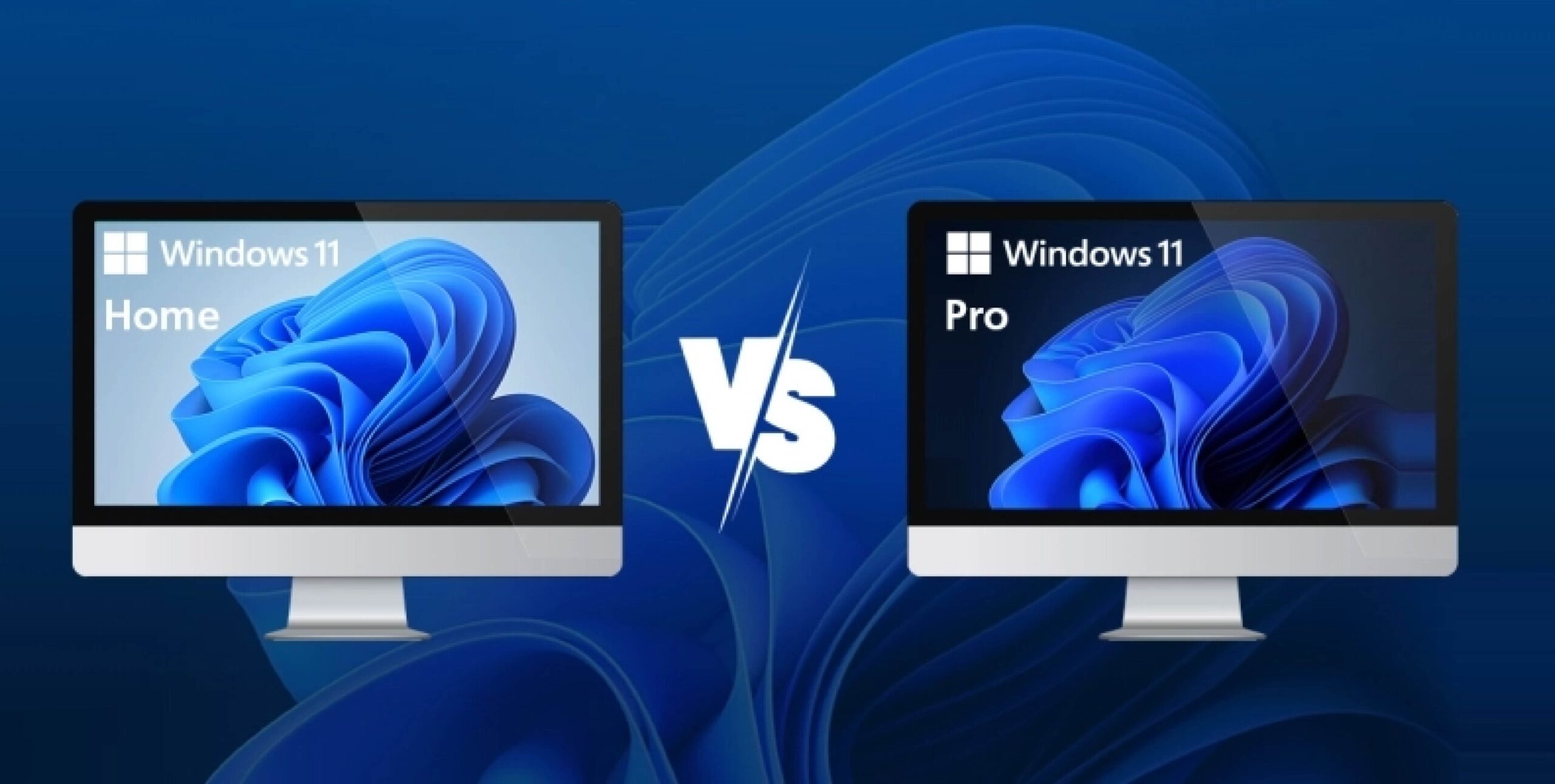 Windows 11 Pro vs Windows 10 Pro comparison on a desktop PC